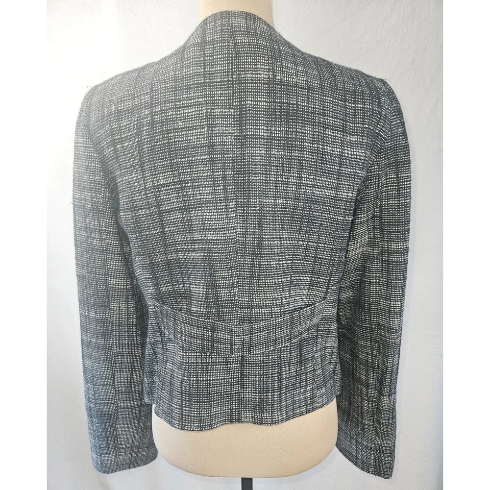 DKNY‎ Black Tweed Blazer Tailored Structured Career Jacket Fully Lined Size 8
